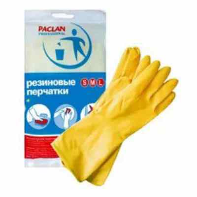Перчатки резиновые Paclan (желтые
